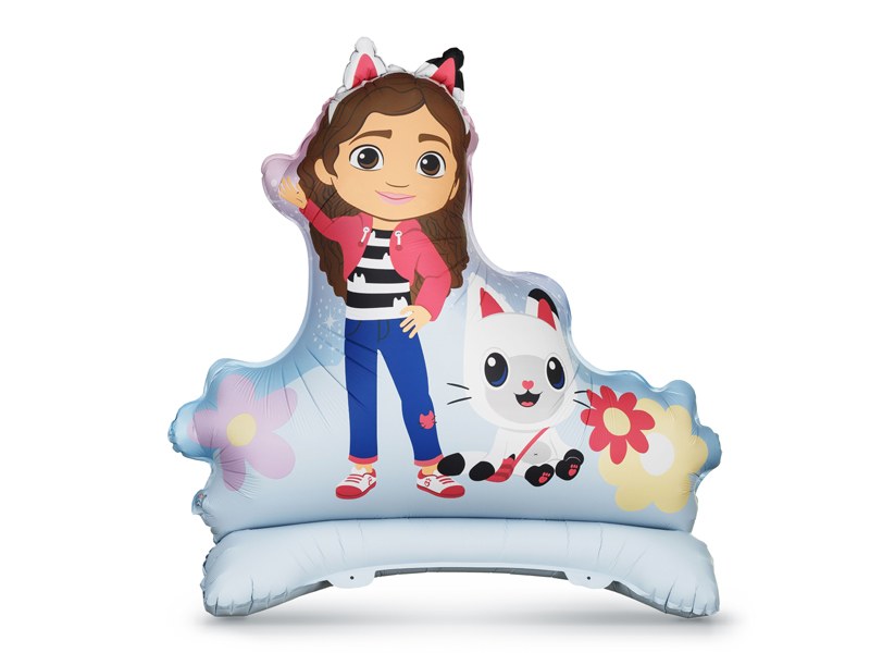 Stående Gabby’s Dollhouse folieballong med Gabby och Pandy Paws 92 cm