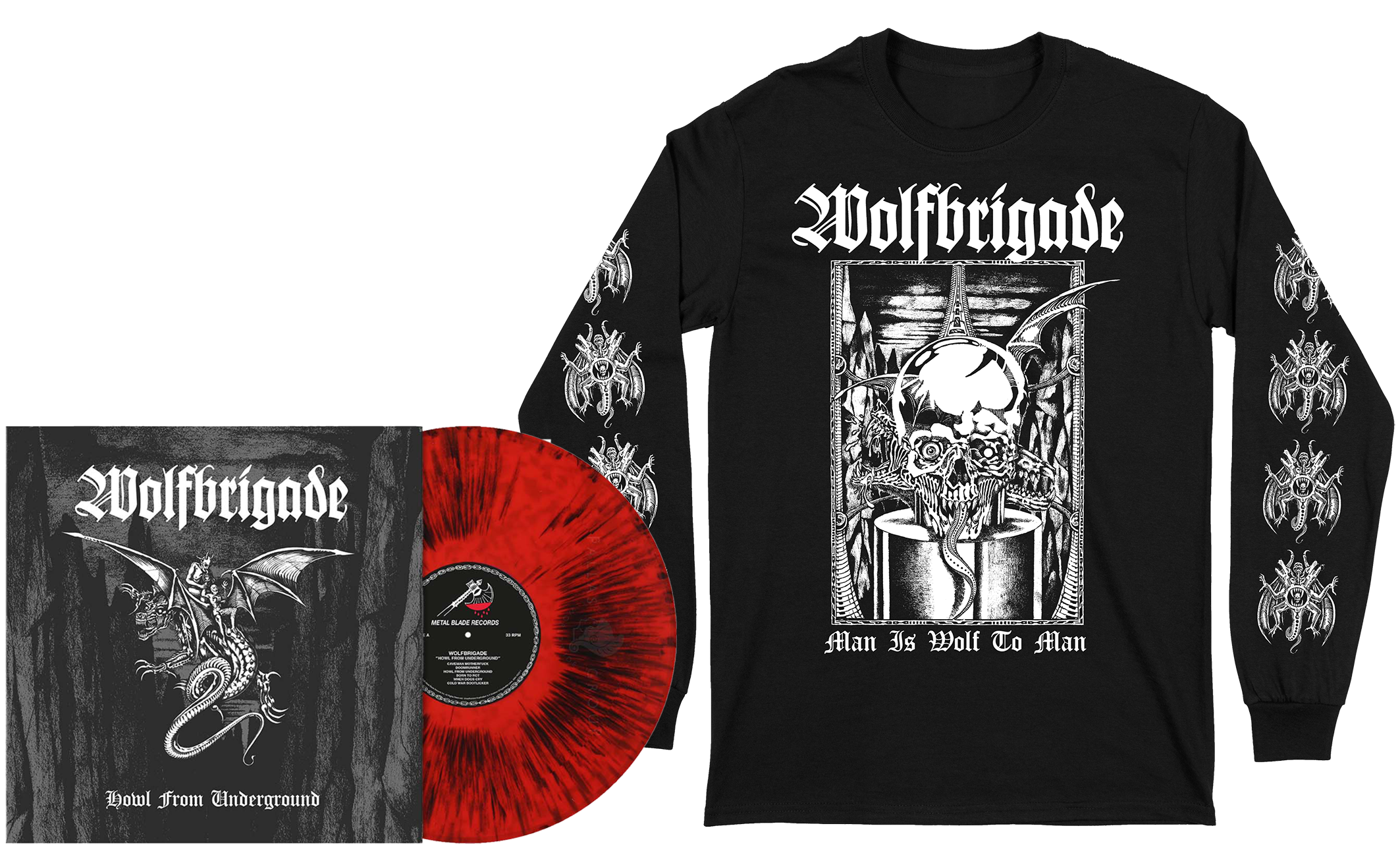 WOLFBRIGADE - Howl From Underground LP + Man Longsleeve BUNDLE (PRE-ORDER)