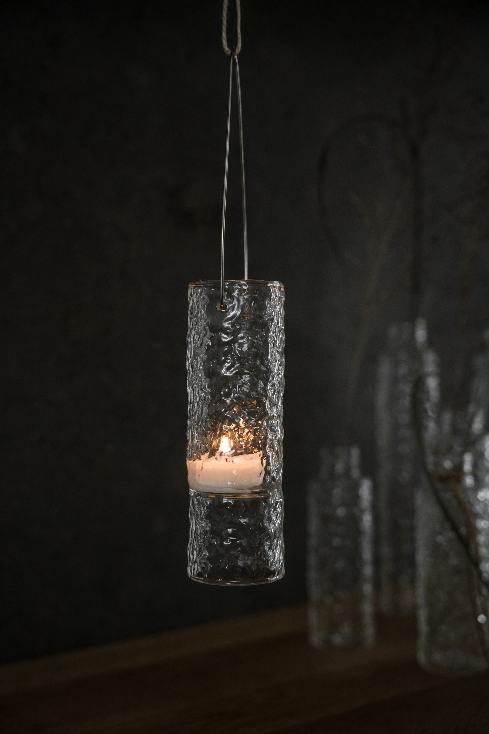 Ernst Textured Hanging Lantern 15x5.5 cm – Glass - 3