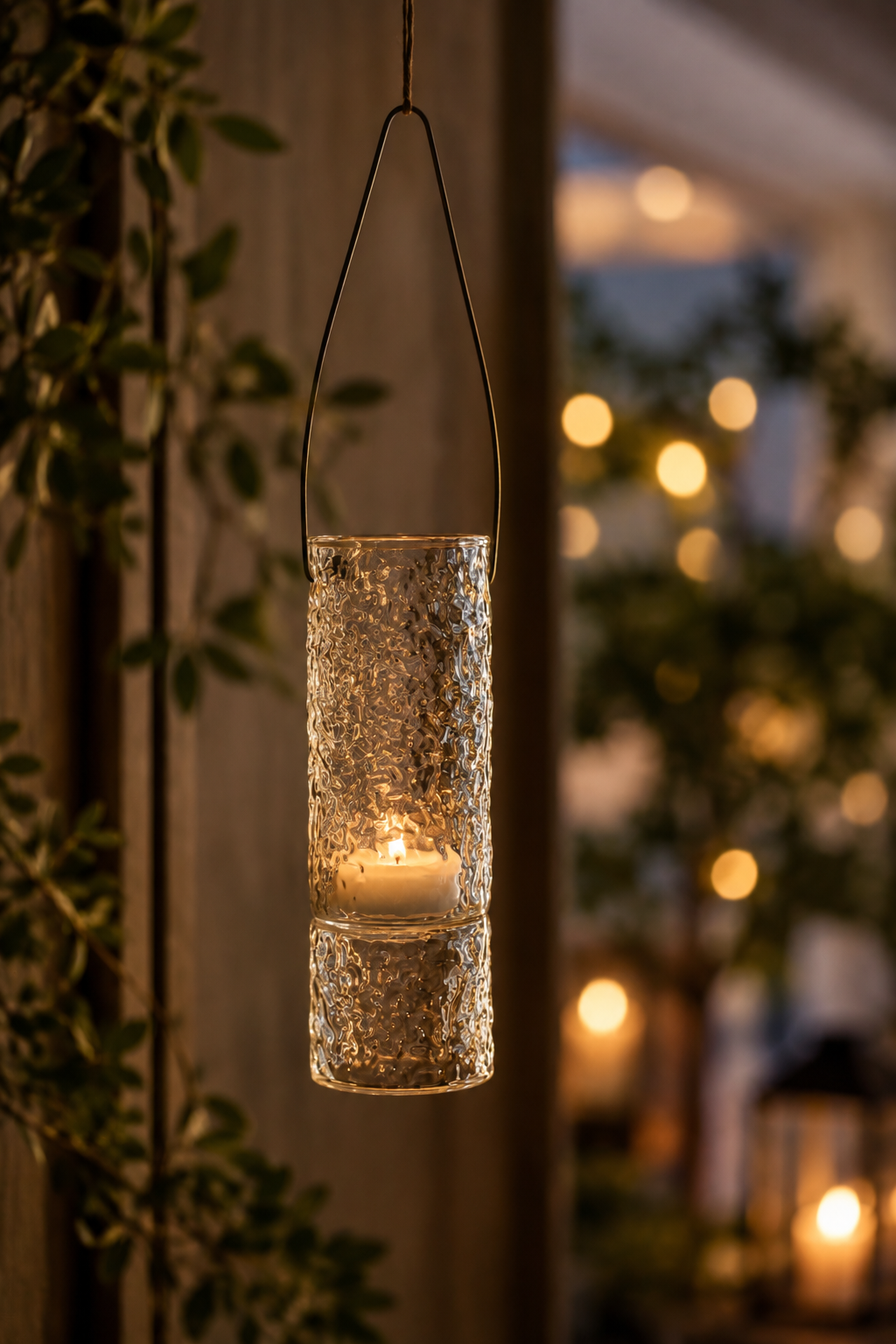 Ernst Textured Hanging Lantern 15x5.5 cm – Glass