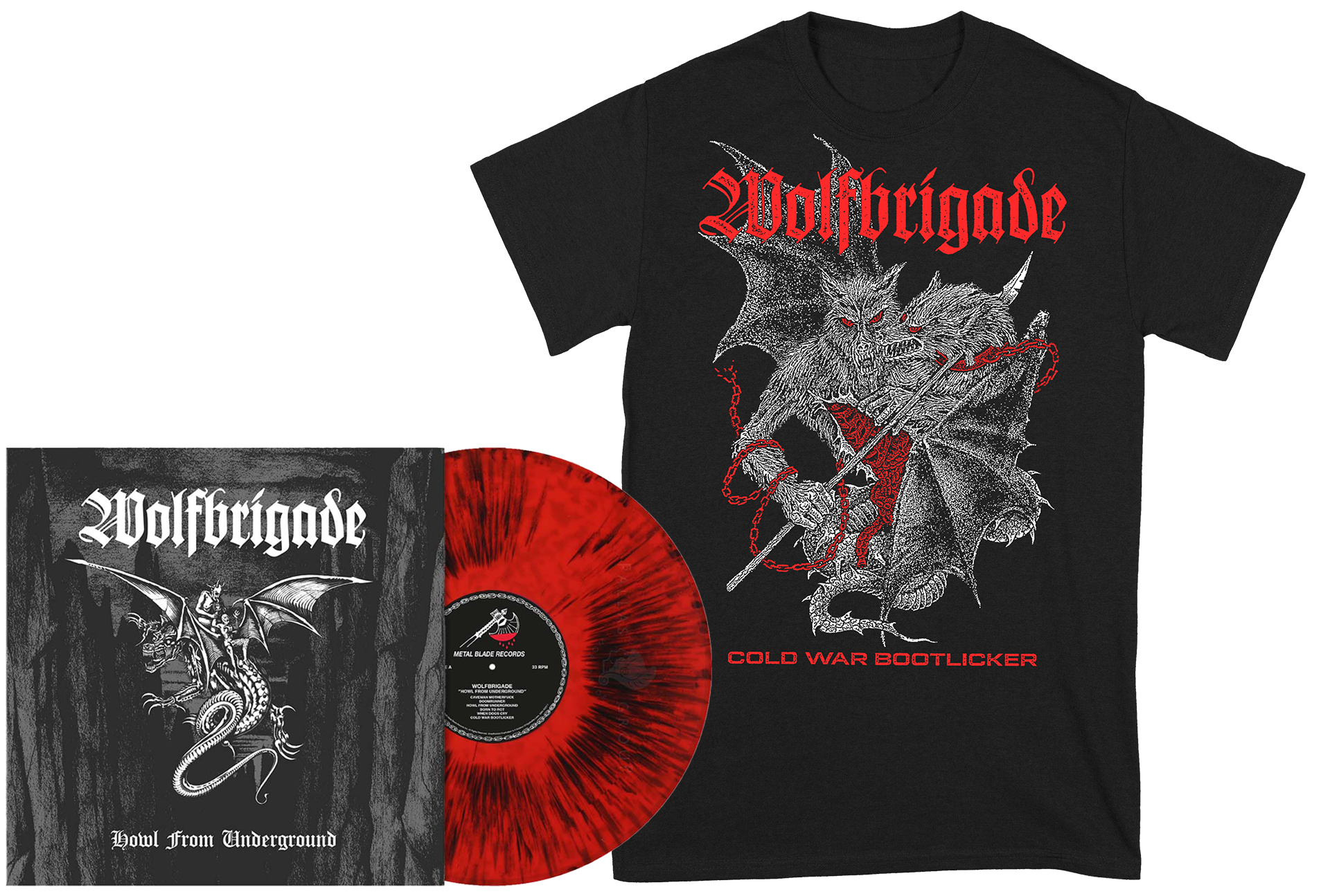 WOLFBRIGADE - Howl From Underground LP + Cold T-shirt BUNDLE (PRE-ORDER)