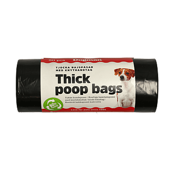 Dogman Bajspåsar Med Handtag 50-Pack Svart