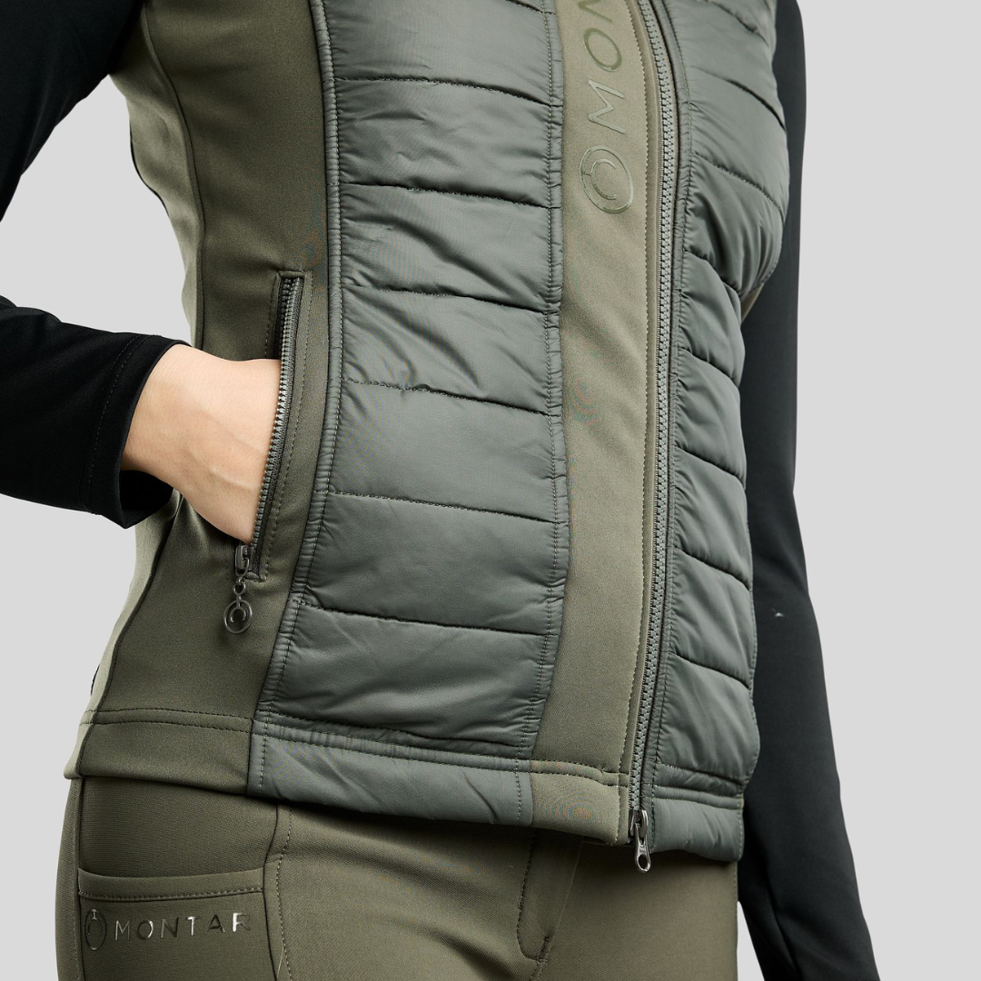 MONTAR EMMA HYBRID BODYWARMER VEST - FOREST GREEN - 3