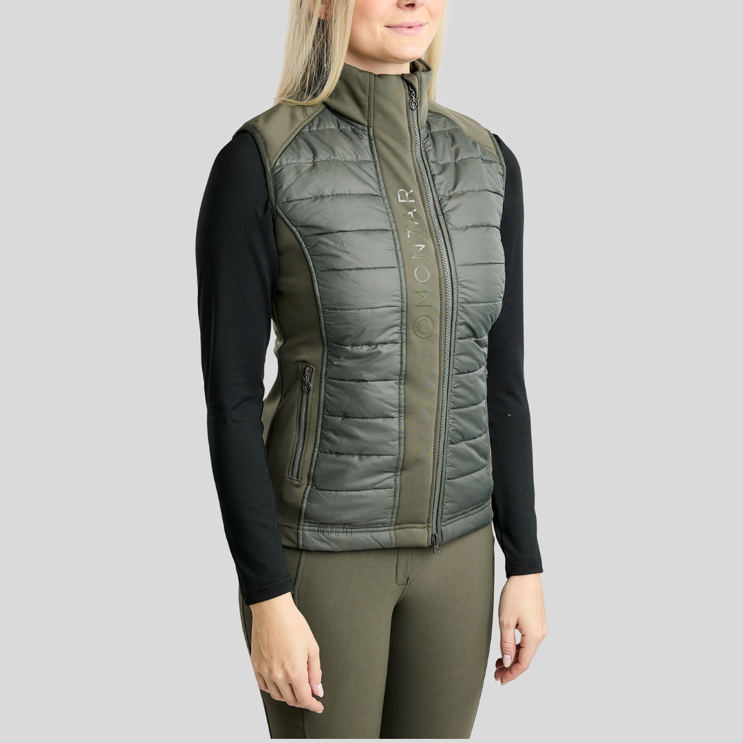 MONTAR EMMA HYBRID BODYWARMER VEST - FOREST GREEN