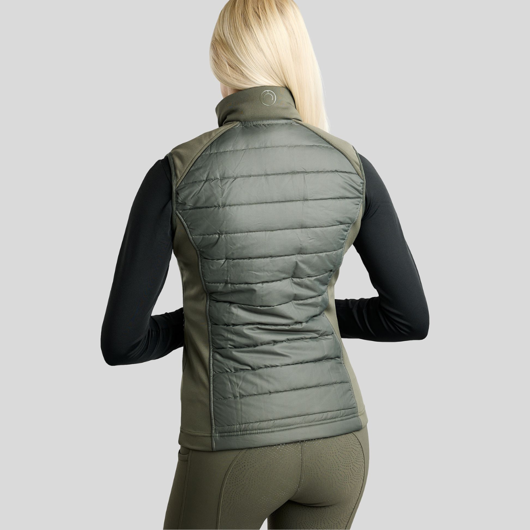 MONTAR EMMA HYBRID BODYWARMER VEST - FOREST GREEN - 4