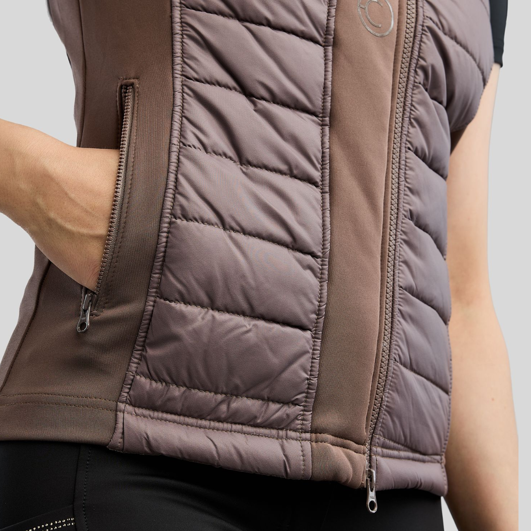 MONTAR EMMA HYBRID BODYWARMER VEST - NOUGAT BROWN - 3