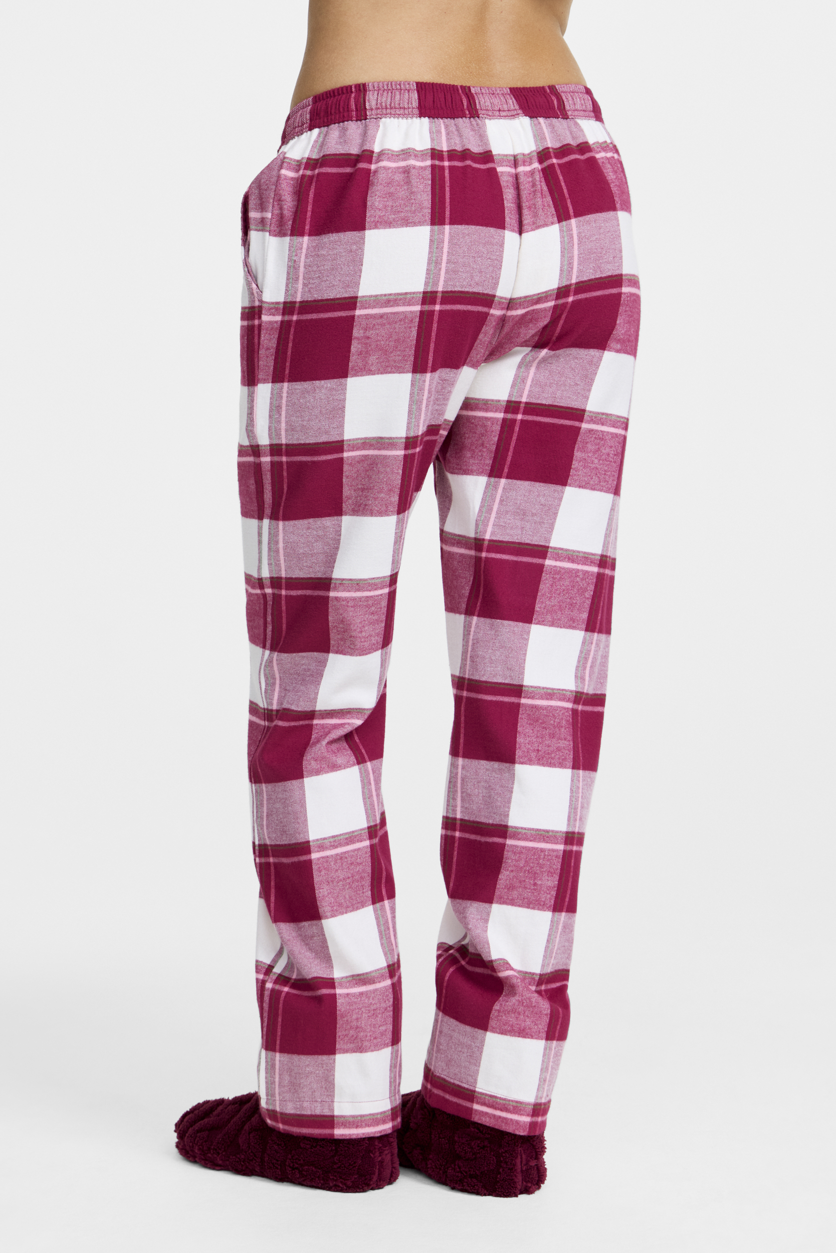 Damella 70102-377 Flannel Pajama trousers Ivory wine - 2