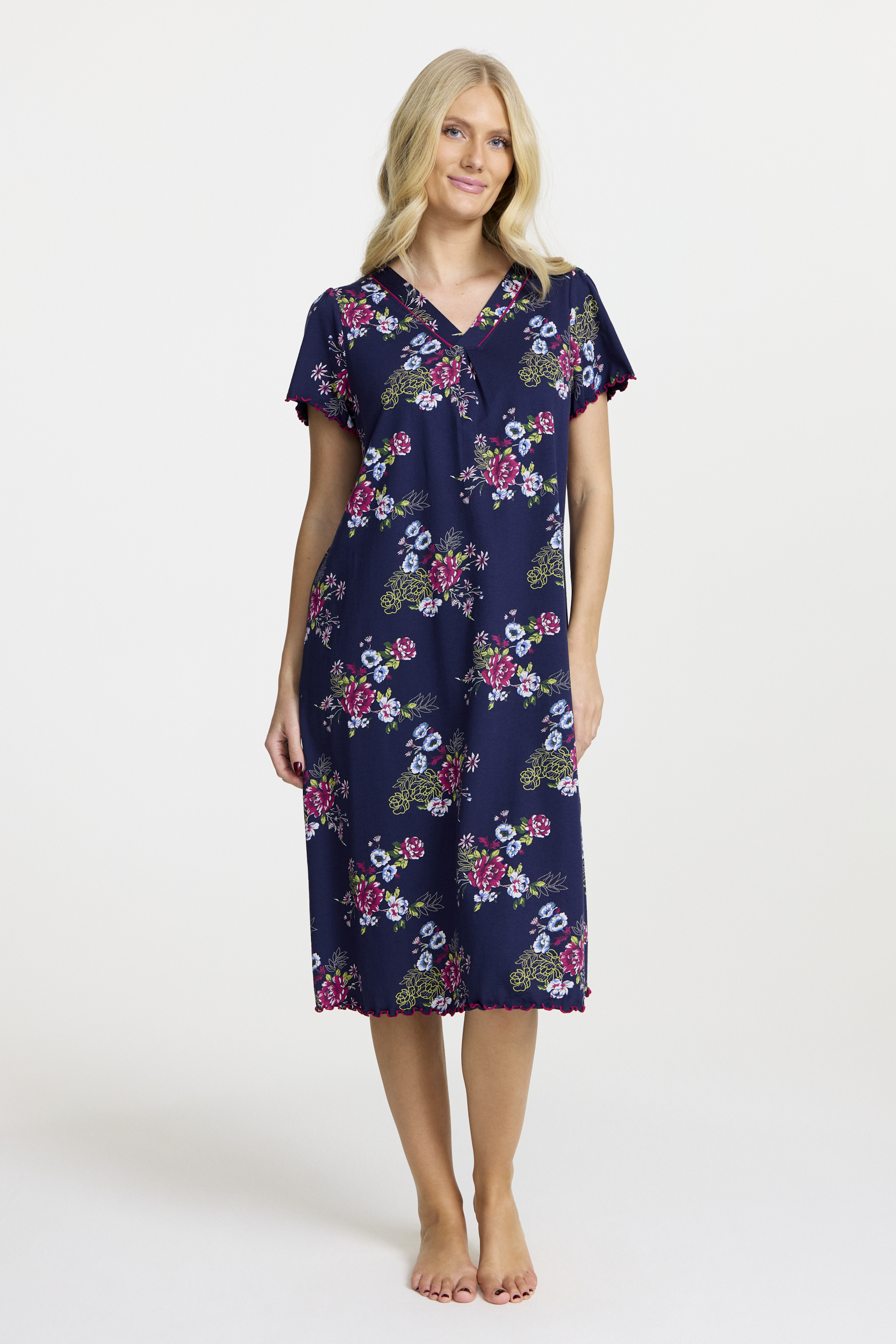 Damella 60446-320 Nightdress Navy pink