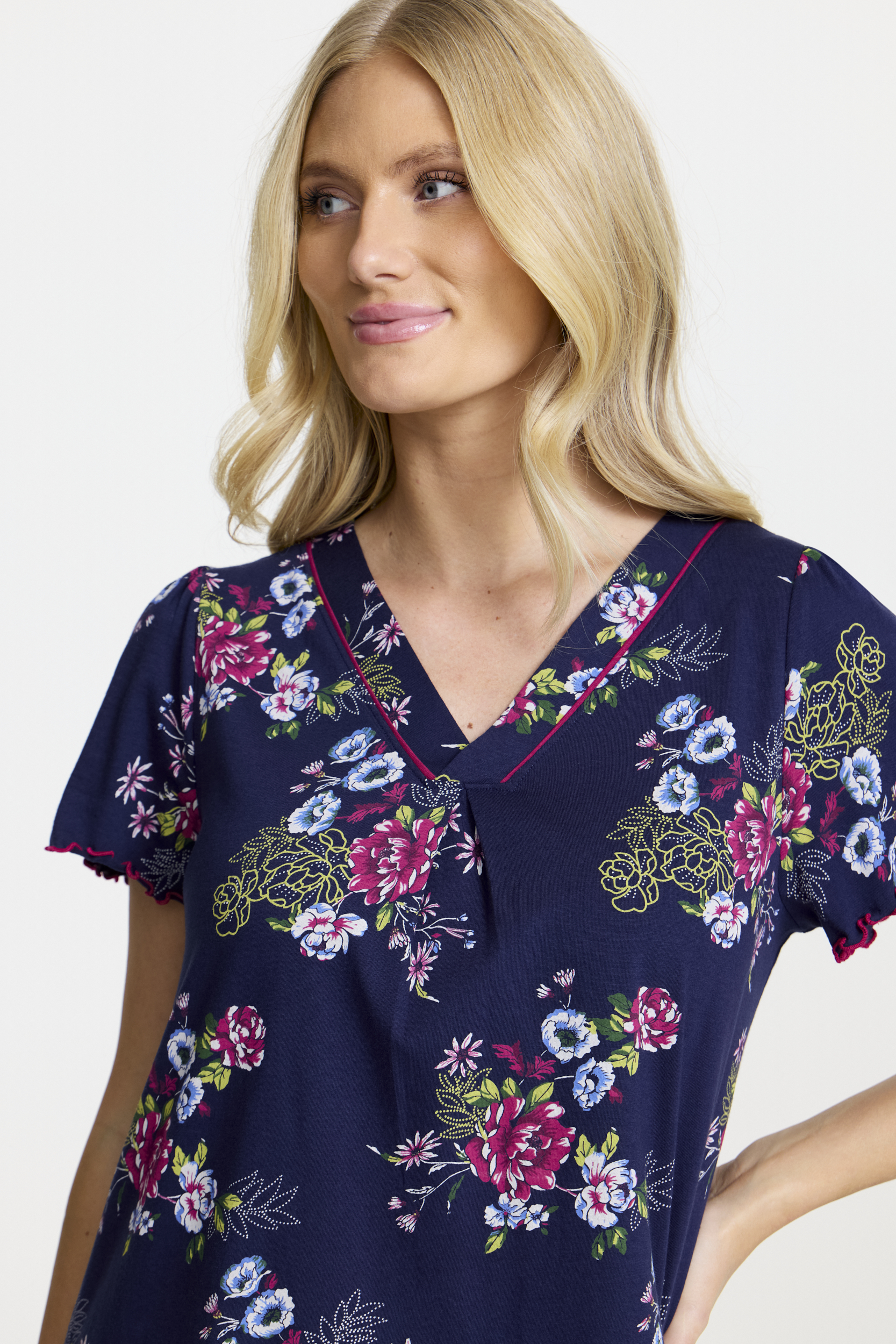 Damella 60446-320 Nightdress Navy pink - 3