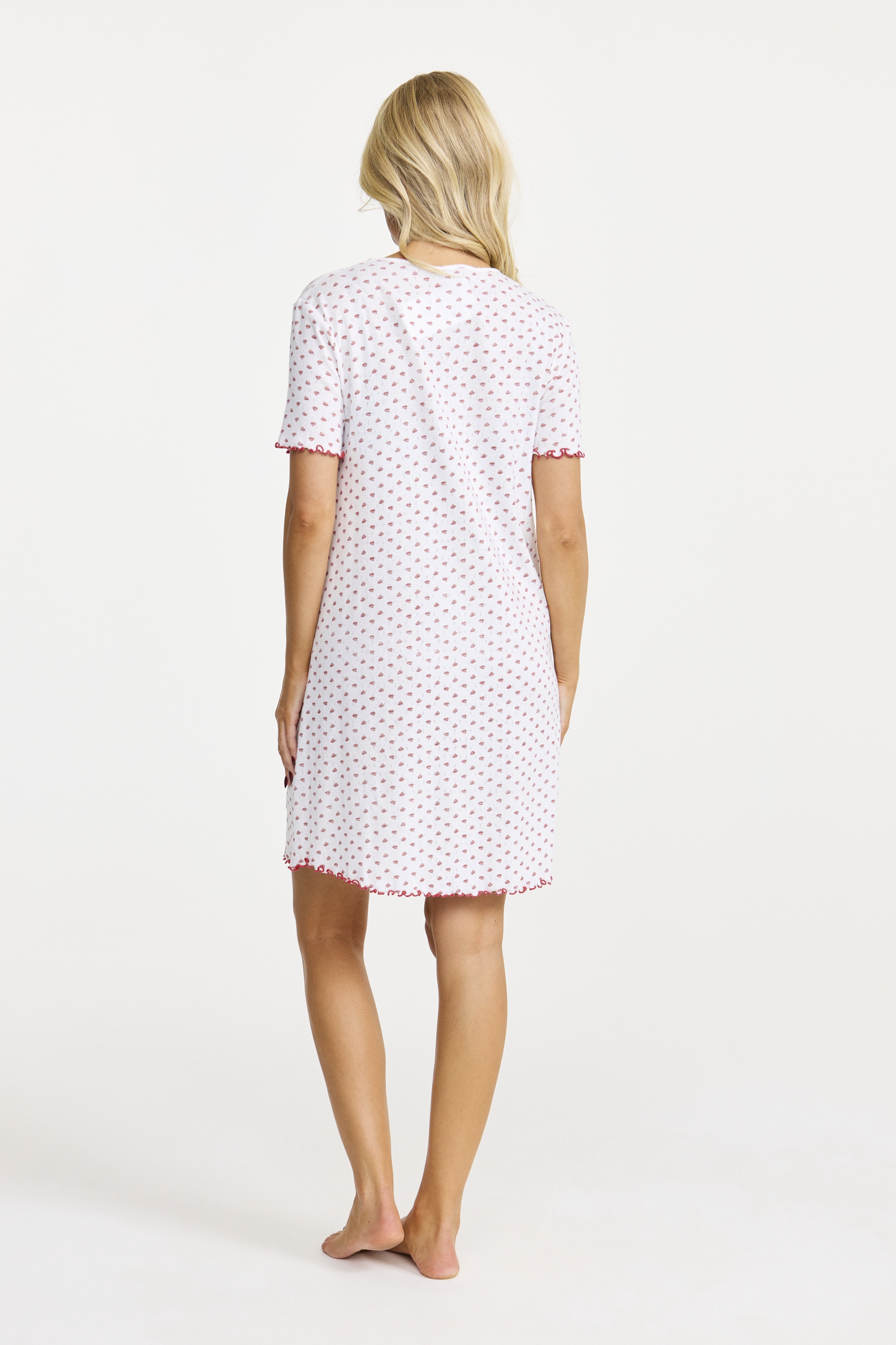 Damella 60470-378 Nightdress short sleeve Ivory red - 4