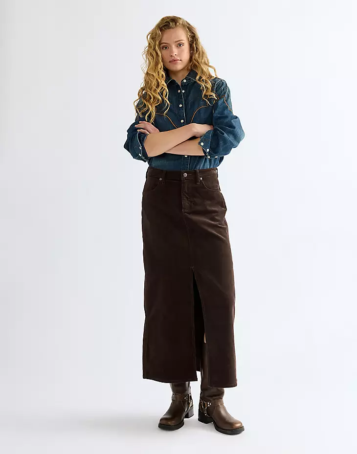 Western kjol  brun Manchester Wrangler - 3