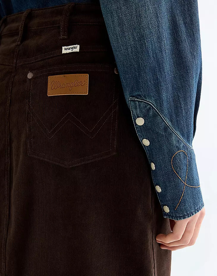 Western kjol  brun Manchester Wrangler - 2