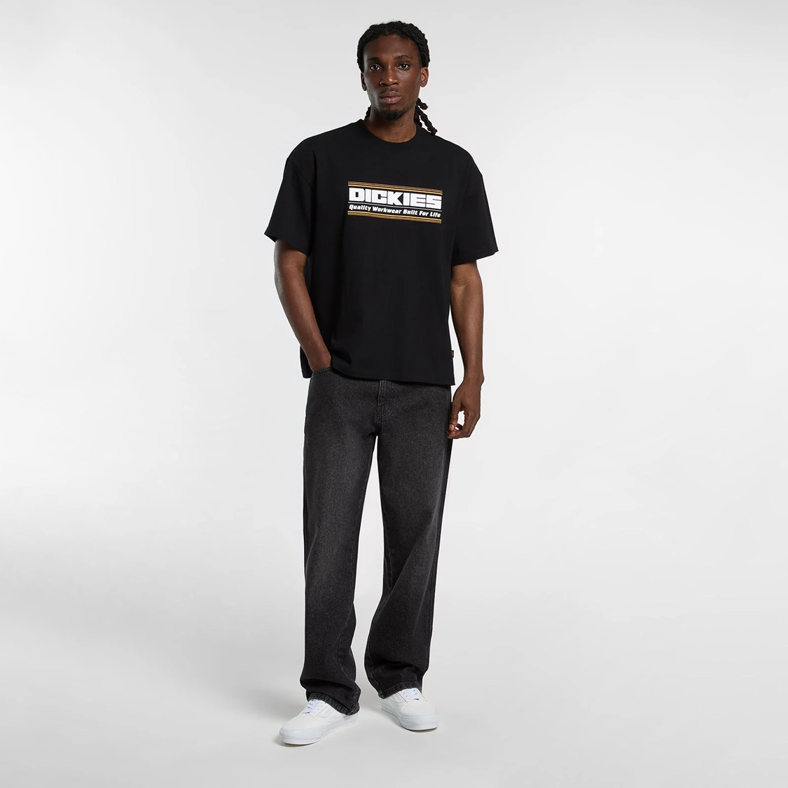 Dickies - 954 Relaxed Straight Work Jeans Black Wash Faded - 3