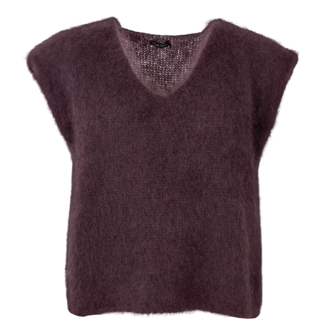 BJOERK knitted v-neck vest - Coffee - 2