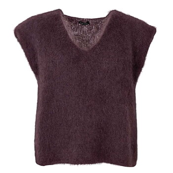 BJOERK knitted v-neck vest - Coffee