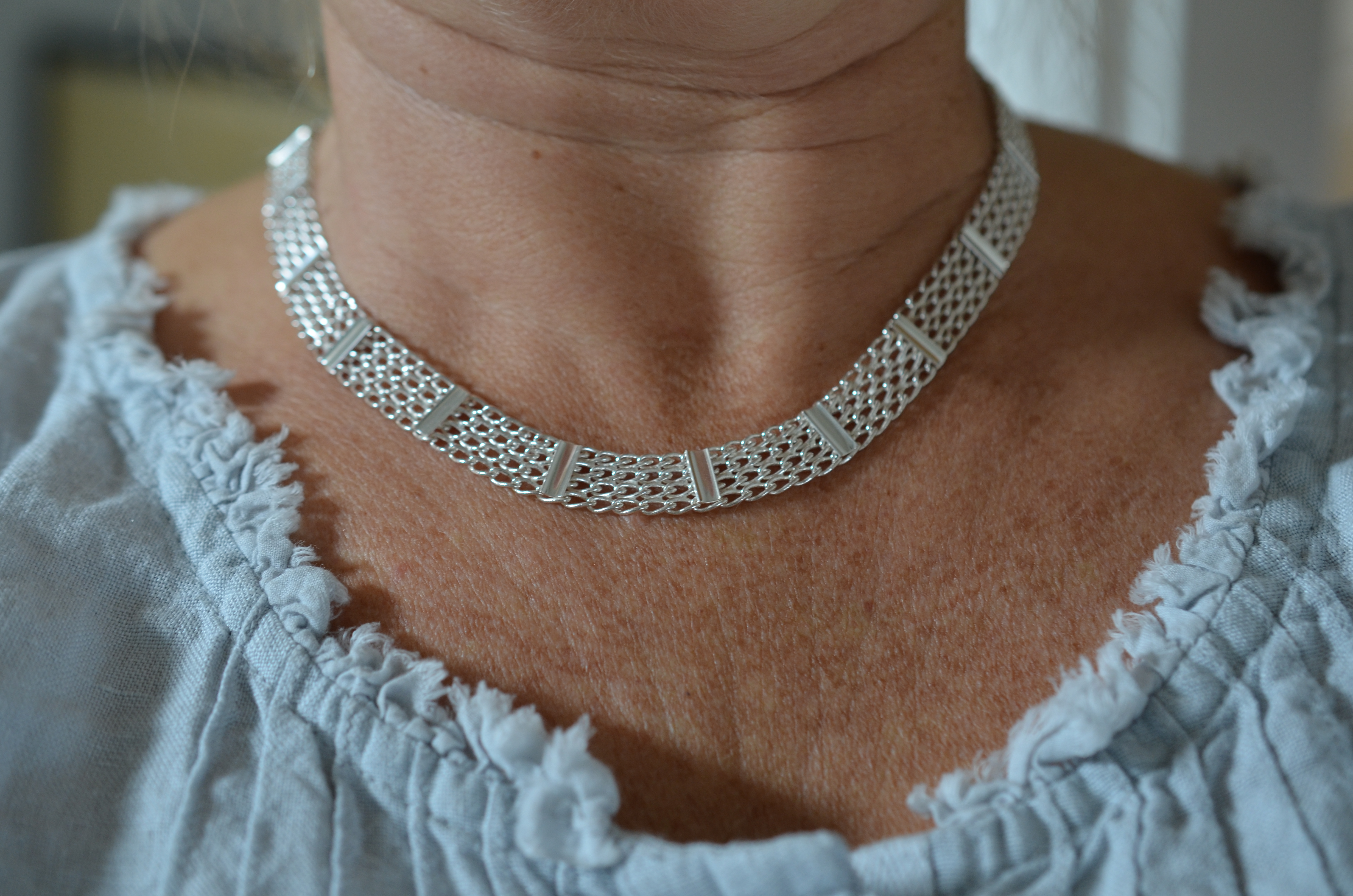 Vintage silverhalsband - 3