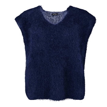 BJOERK knitted v-neck vest - Navy blue