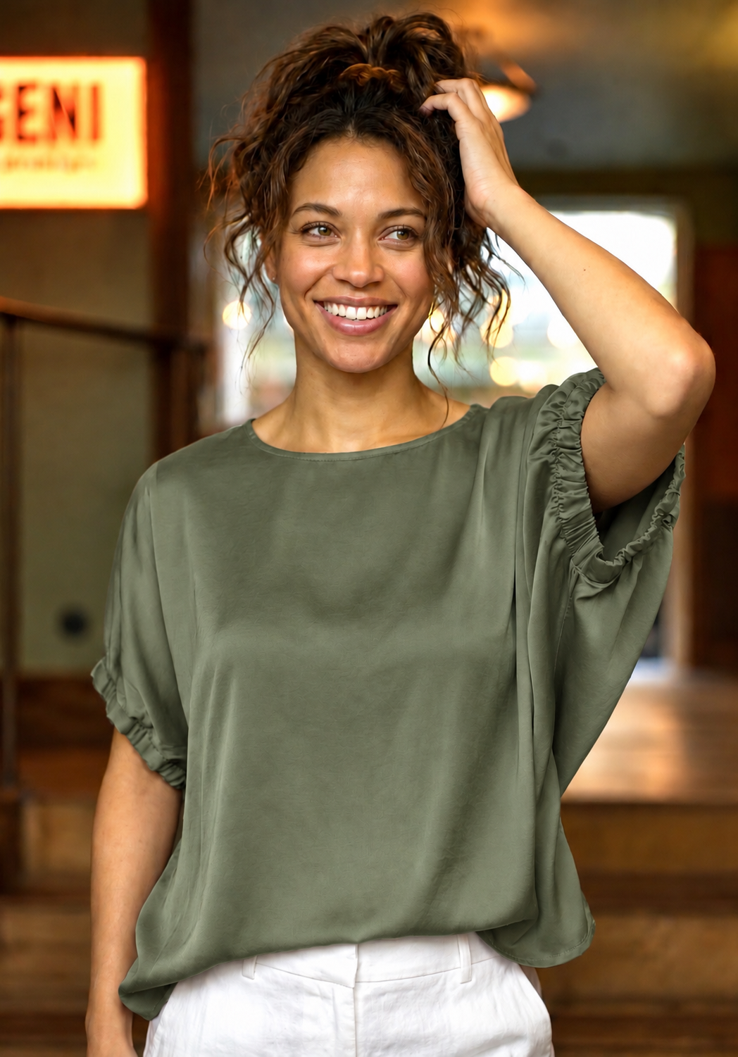 Mabel blouse -kaki