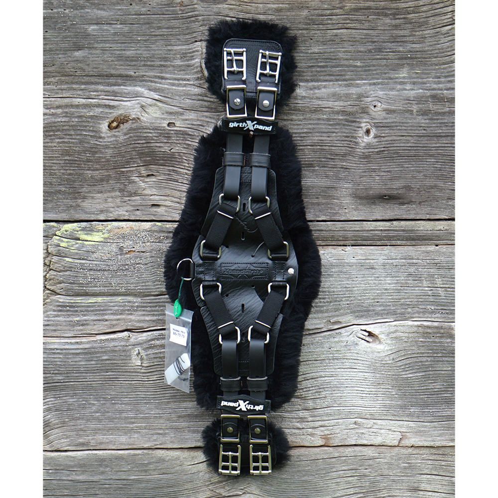 XpandGirth® Dressage Girth - medicinskt fårskinn (65-75 cm), svart - 3