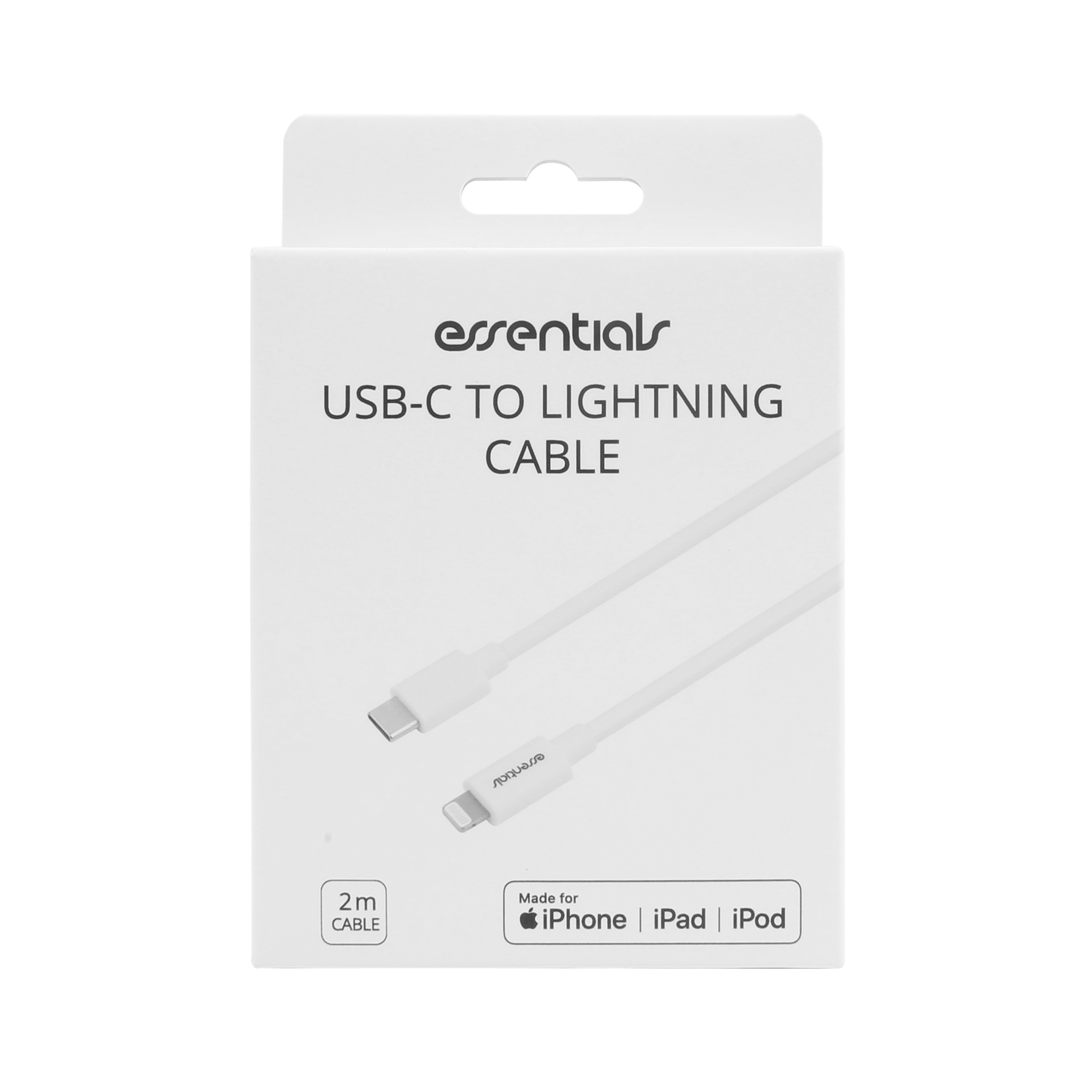 Essentials USB-C - Lightning Kabel 2m, MFi/Vit - 2
