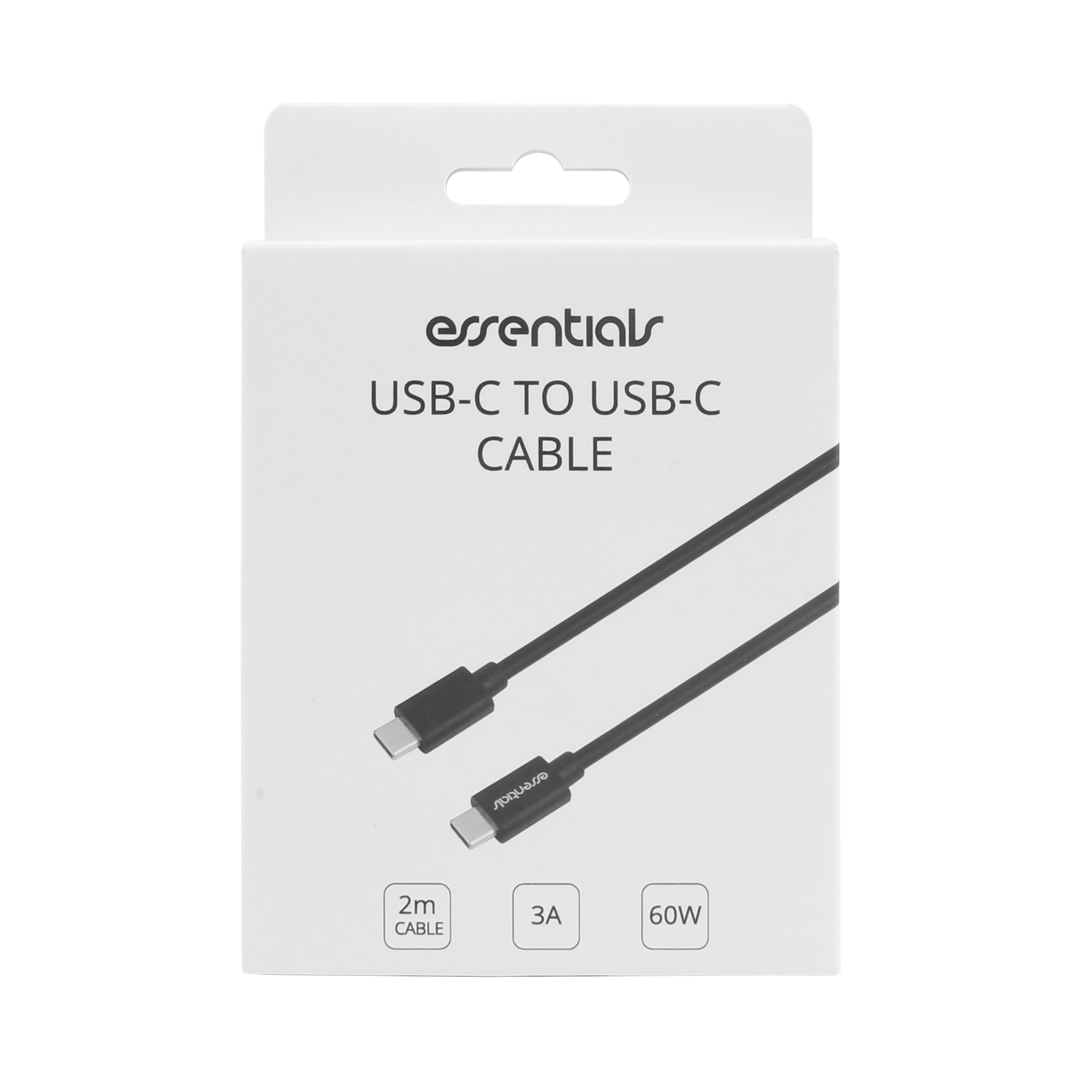 Essentials USB-C - USB-C Kabel 2m, Svart - 2