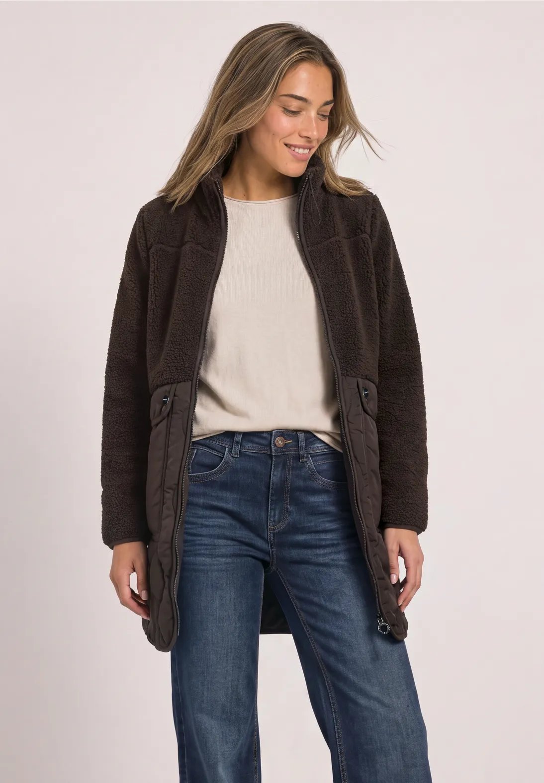 Mat Mix Teddy Coat - Auburn Brown - Street One