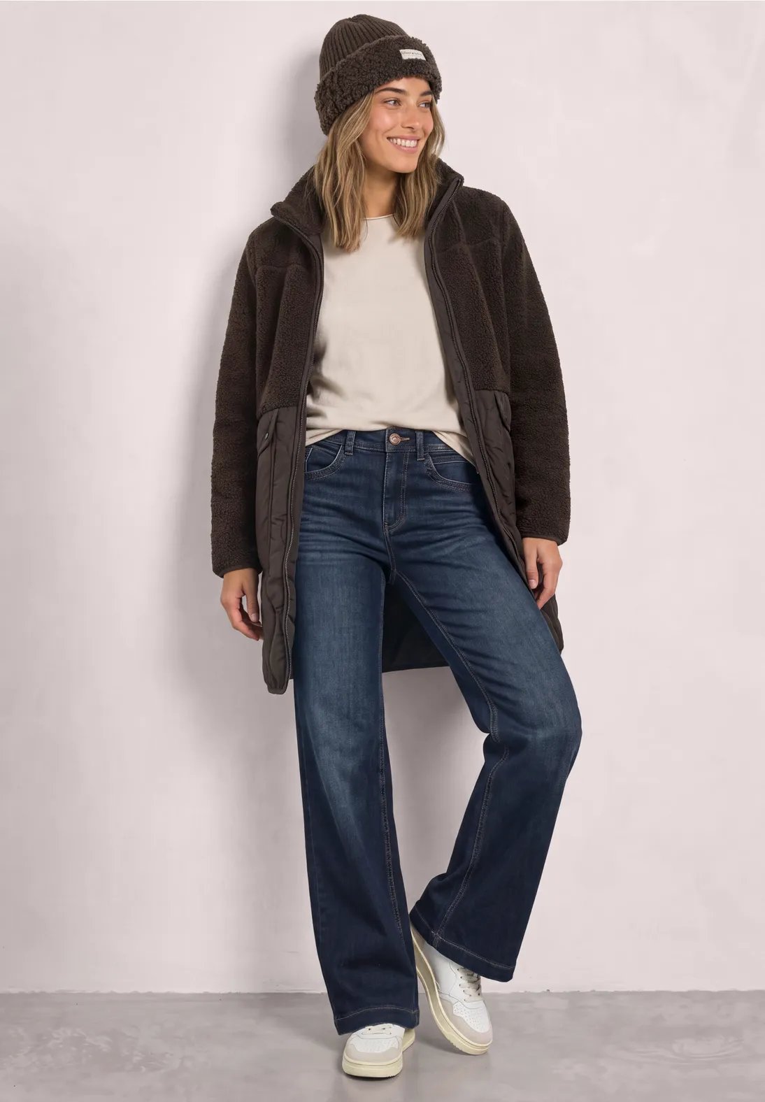 Mat Mix Teddy Coat - Auburn Brown - Street One