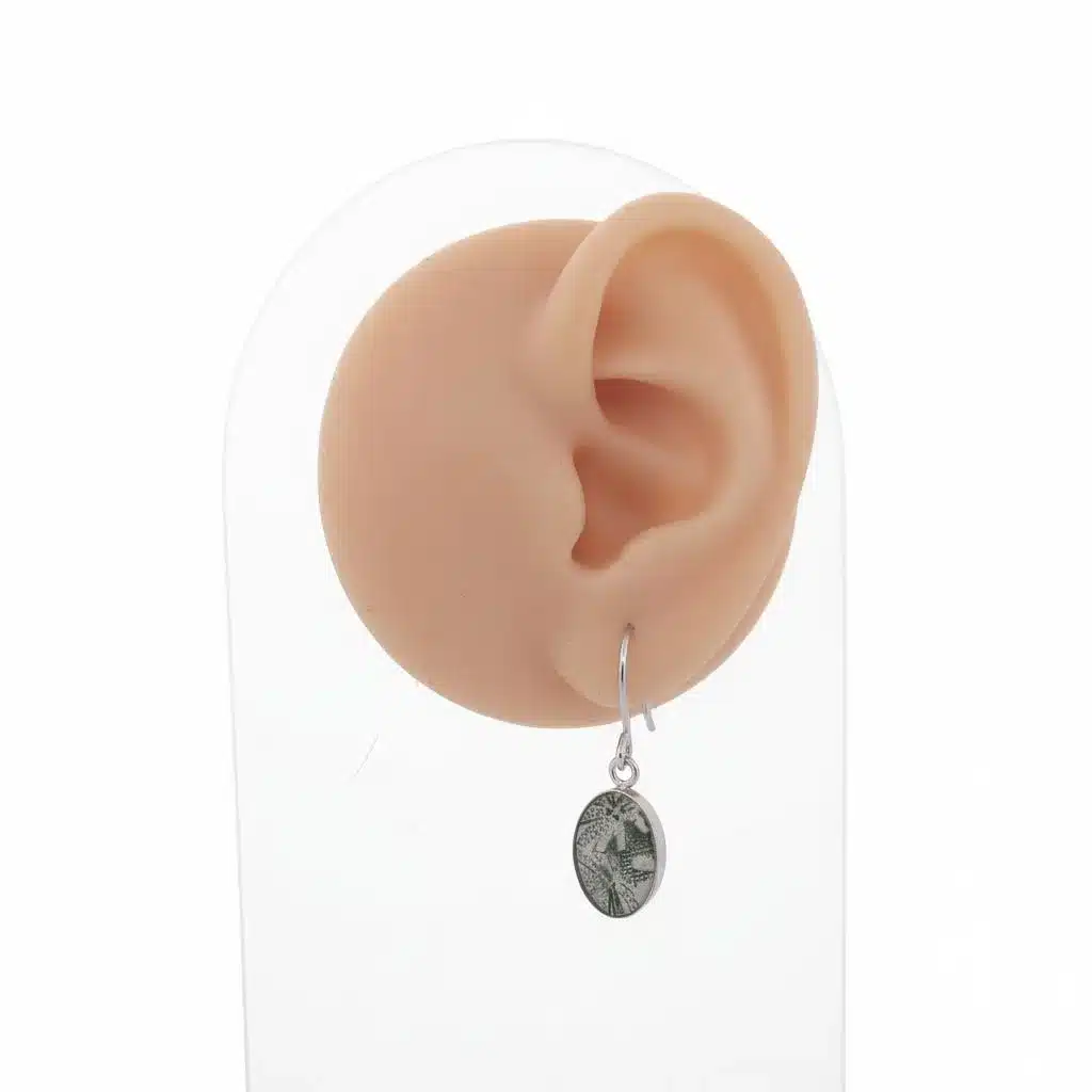 Örhänge Oval med porslin - Gröna Anna - 3