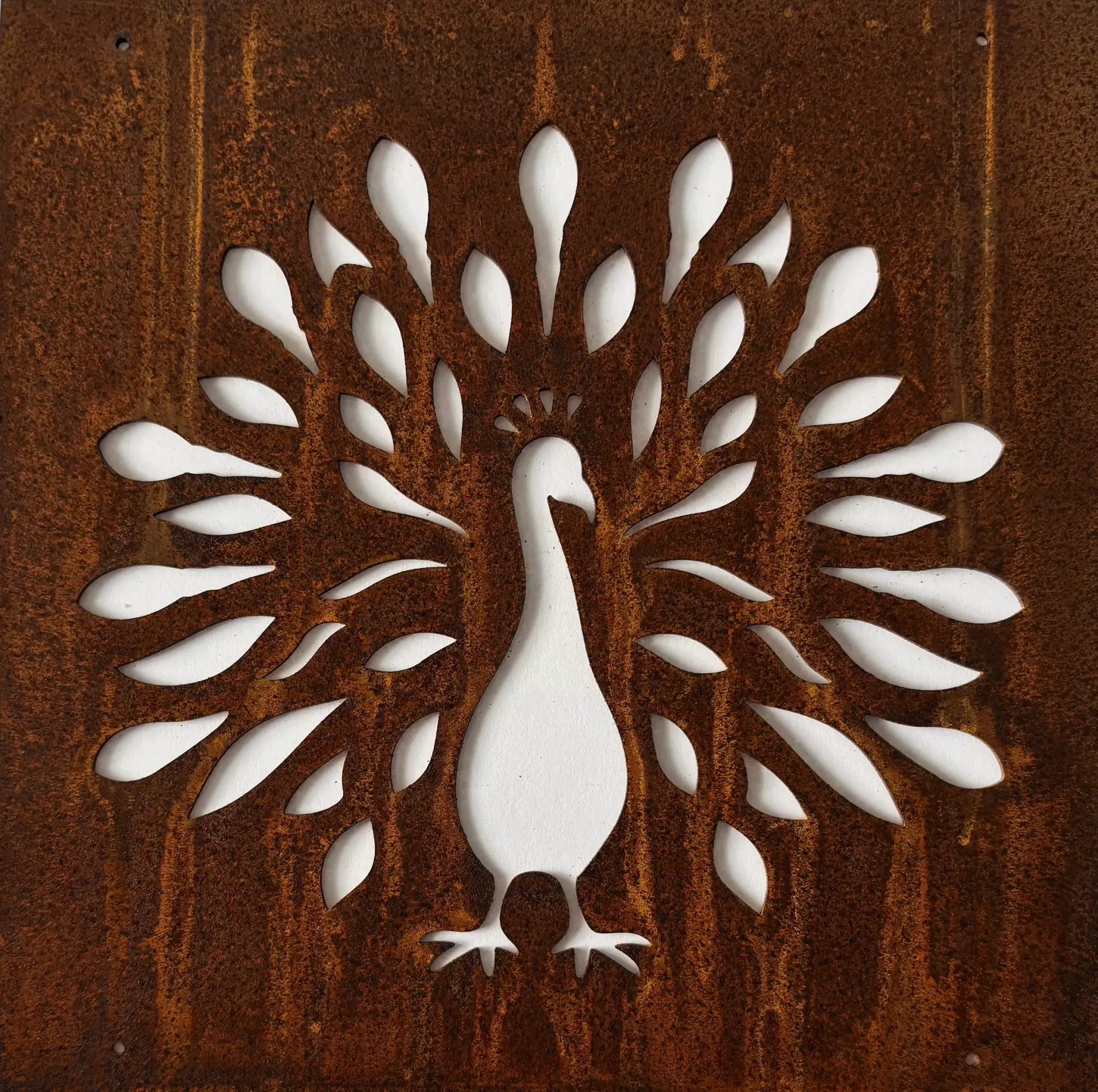 Peacock decorative sheet for rebar mesh, 14x14 cm