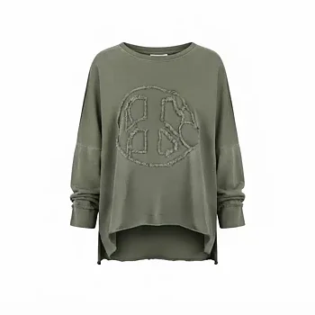 Sweatshirt Grön med ett Peacemärke