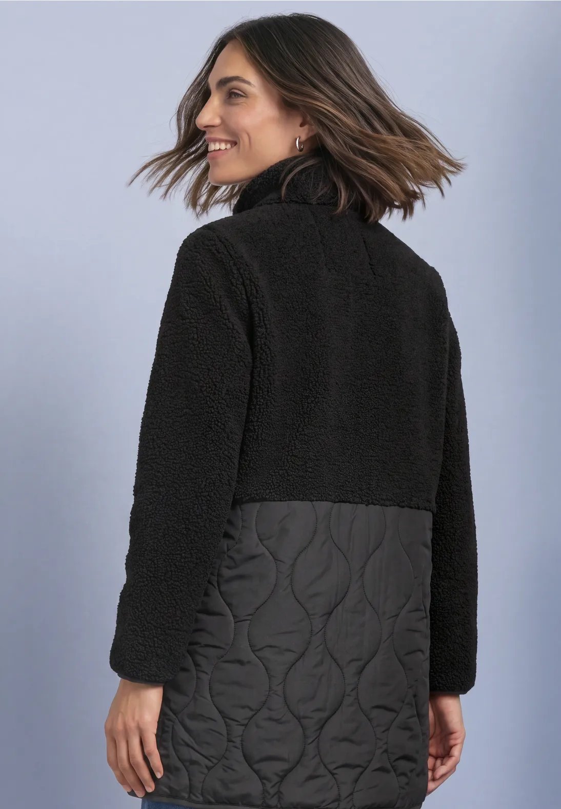 Mat Mix Teddy Coat - Black - Street One