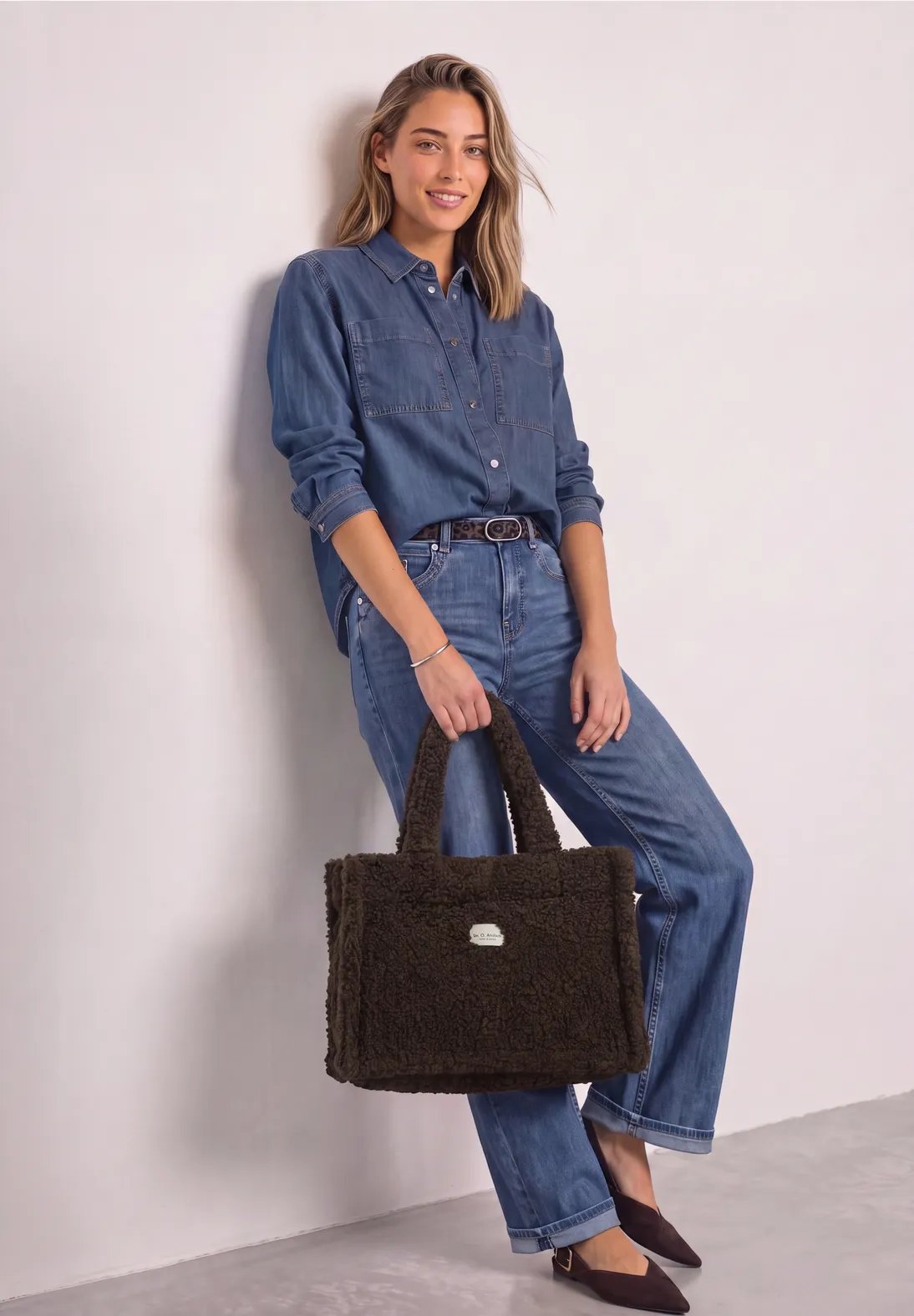 OP Teddy Book Tote - Auburn Brown - Street One