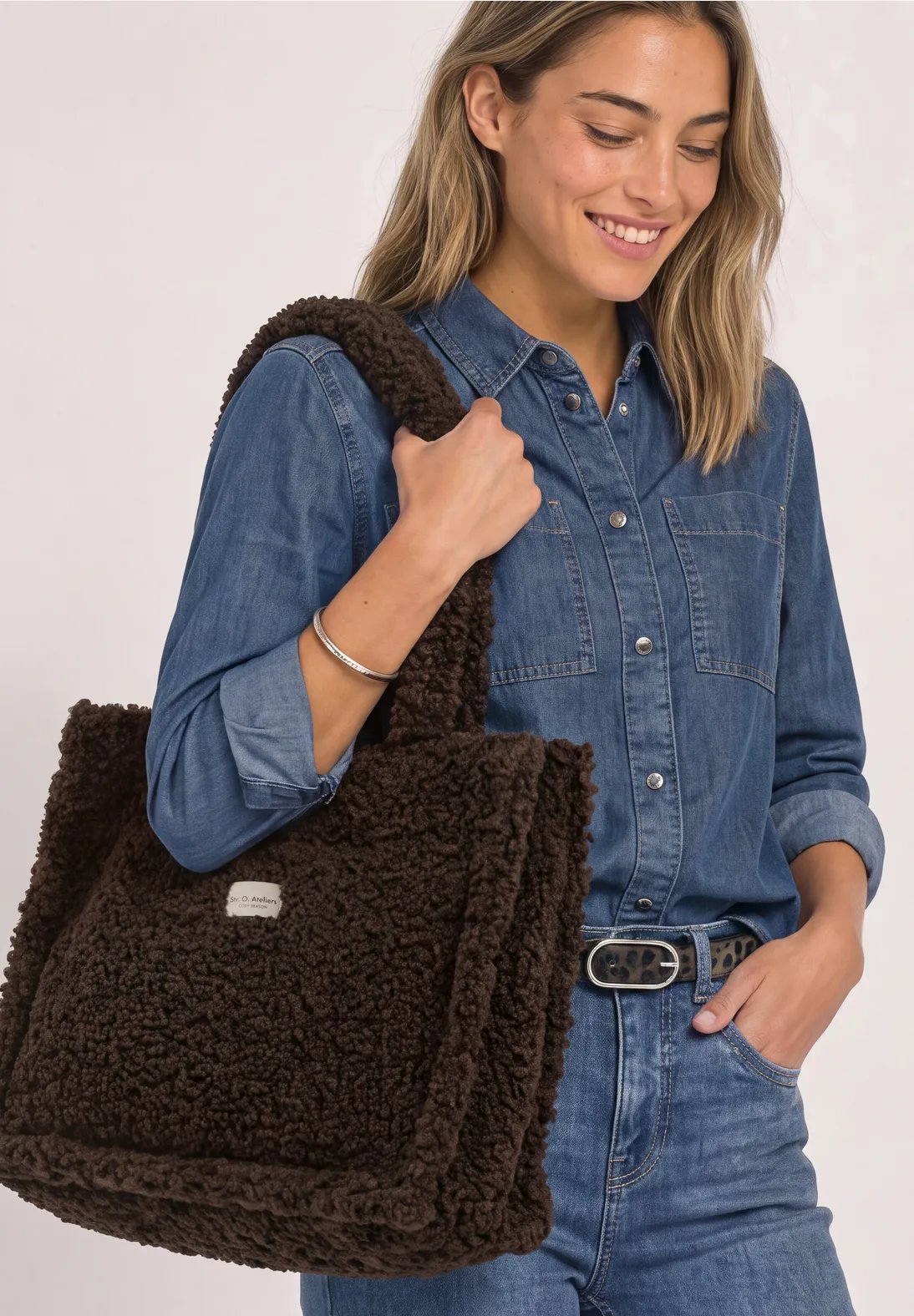 OP Teddy Book Tote - Auburn Brown - Street One