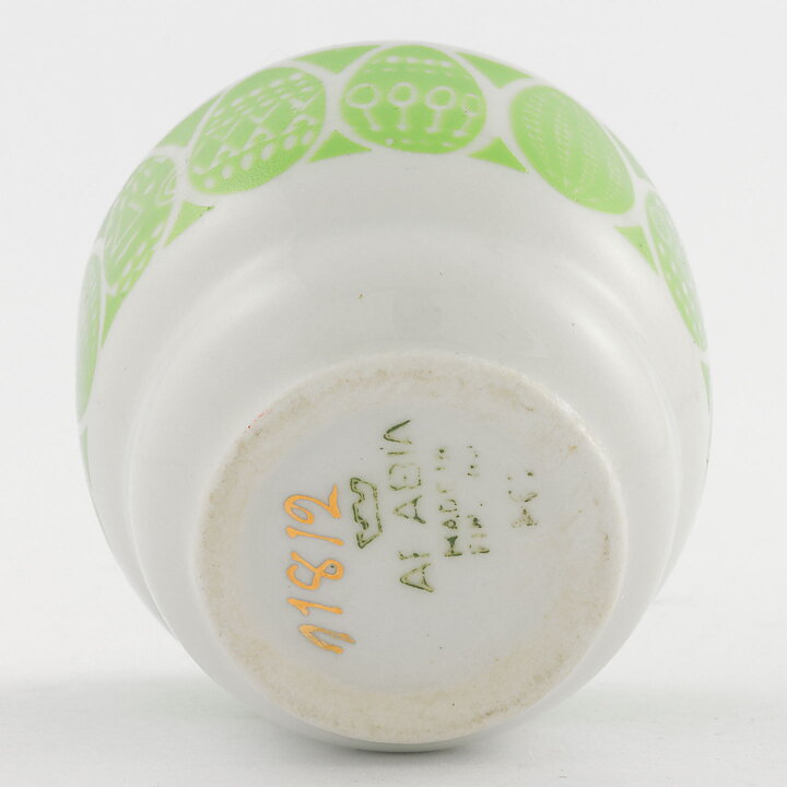  Raija Uosikkinen (Kauno 1962) Eggcup with Green Decor 5 cm  [Sample Images]
