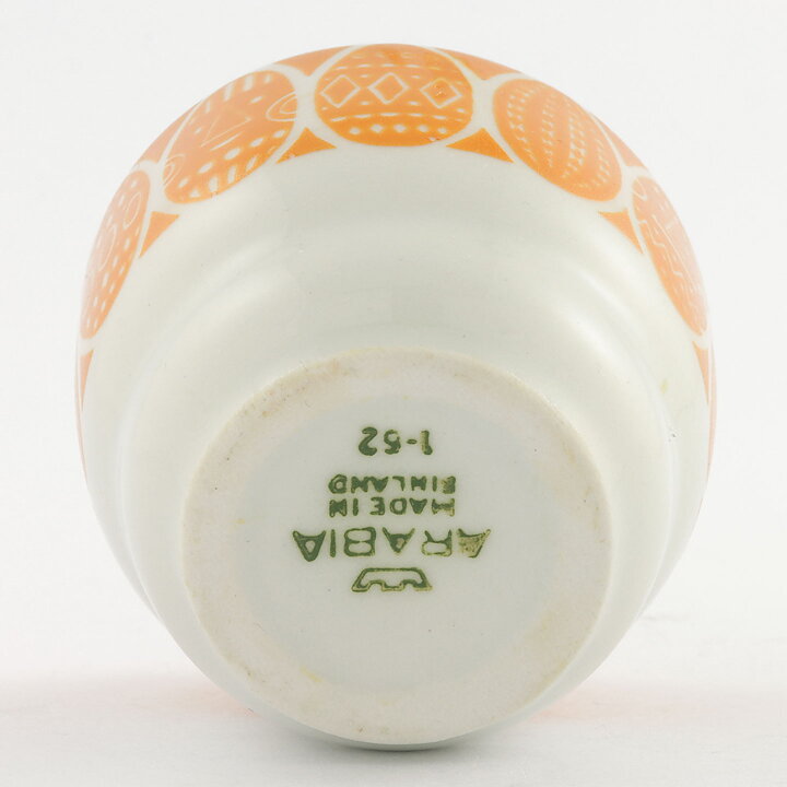 ライヤ・ウオシッキネン　Kaunoシリーズ　オレンジ色の卵模様のエッグカップ　1962年　5cm [サンプル画像]