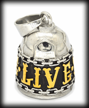 Live to ride angel bell / Guardian bell  i guldpläterat rostfritt stål.