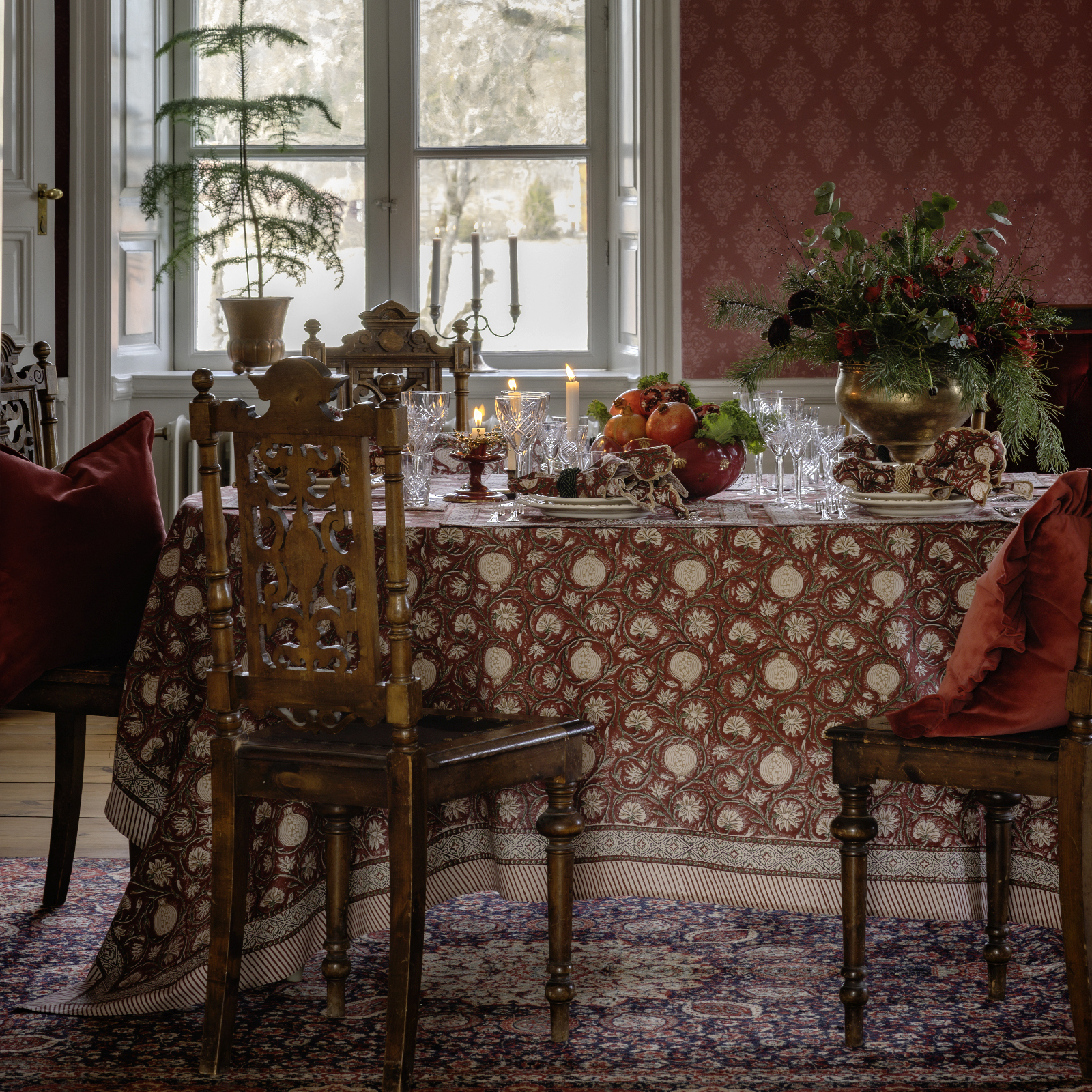 Bordstabletter Tangier Pomegranate Red & Green – 2 st. - 5