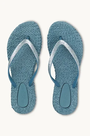 Flip Flops med Glitter -Lichen Blue