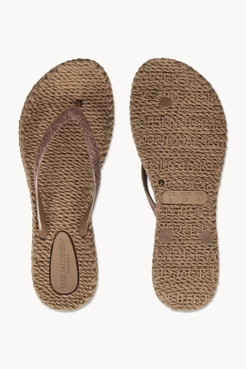 Flip Flops med Glitter -Mocca - 2