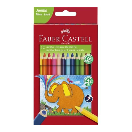 Färgpenna Jumbo trekant 12 färger/fp från Faber Castell 