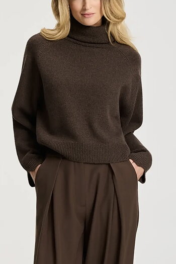 Deblon - Lux Cropped Turtleneck Cacao Melange