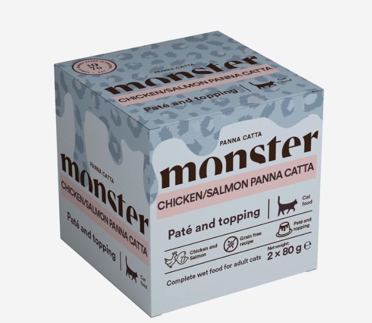 Monster Cat Panna Catta Kyckling / Lax, 2-pack