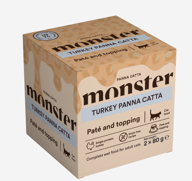 Monster Cat Panna Catta Kalkon, 2-pack