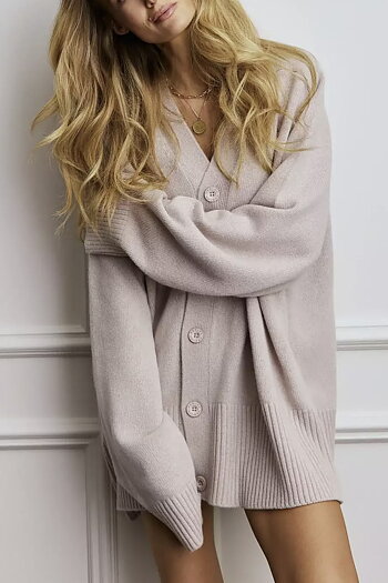 Deblon - Florence Boyfriend Cardigan Grège Melange