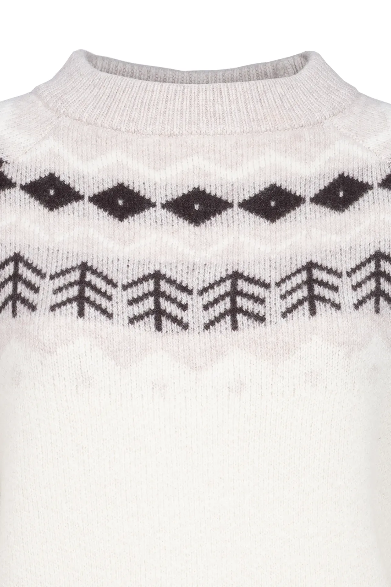 Ulltröja Cavallo CAVALDENA off white närbild krage