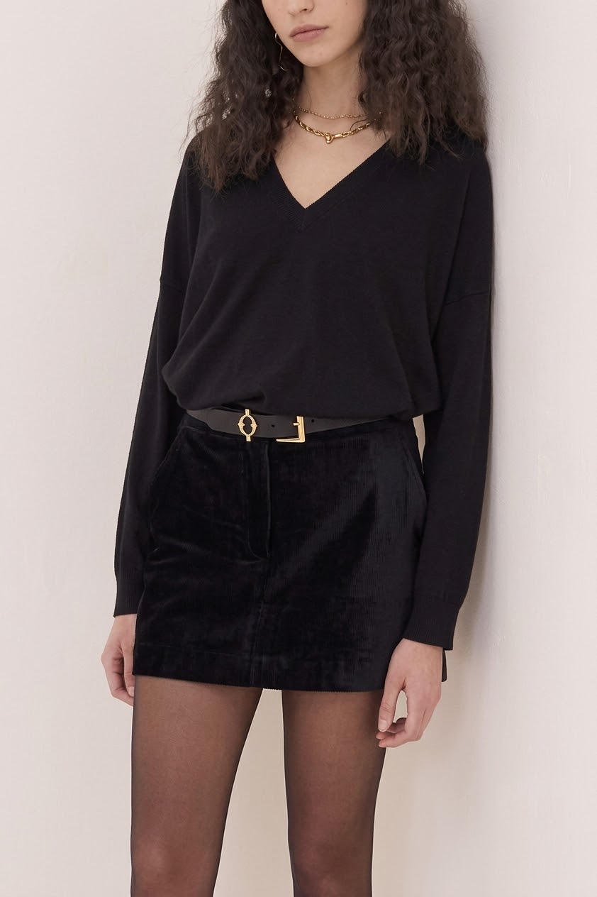 OttodÁme - Oversized V-Neck Sweater Black - 3