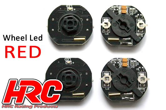 HRC HRC8741R Light Kit - 1/10 TC/Drift - LED - Wheel LED - 12mm Hex - Red (4 pcs)