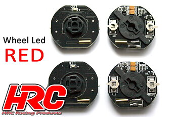 HRC HRC8741R Light Kit - 1/10 TC/Drift - LED - Wheel LED - 12mm Hex - Red (4 pcs)