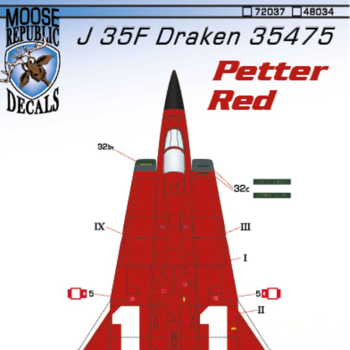 J 35F1 Draken 35475 'Petter Red' 1/48