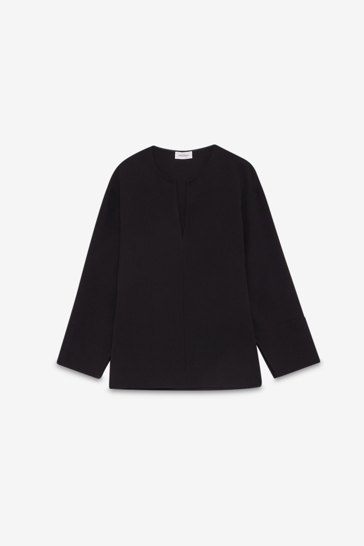 OttodÁme - Oversized Blouse With Slits Black - 5